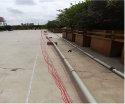 Monitoring cable and electrode array layout in a chemical park